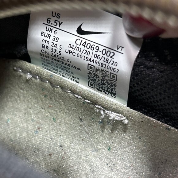 Nike Air Vapormax 2020 Flyknit Black Dark Grey GS 6.5Y/Womens 8 CJ4069-002 - Picture 7 of 10